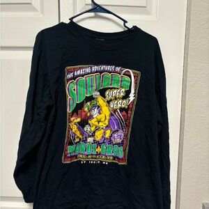 Black Graphic Long Sleeve Tee